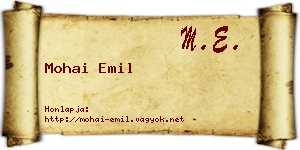 Mohai Emil névjegykártya