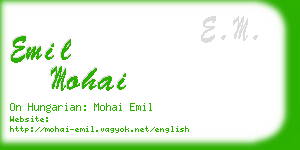 emil mohai business card
